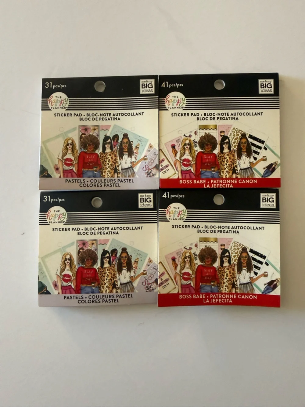 The Happy Planner Boss Babes & Pastels Mini Sticker Packs - Set of 4